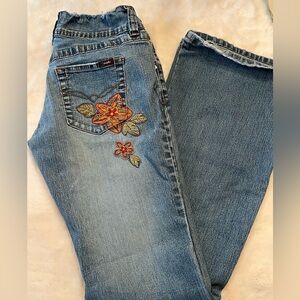 Boho Hippy embroidered slightly bell bottom Angel Jeans